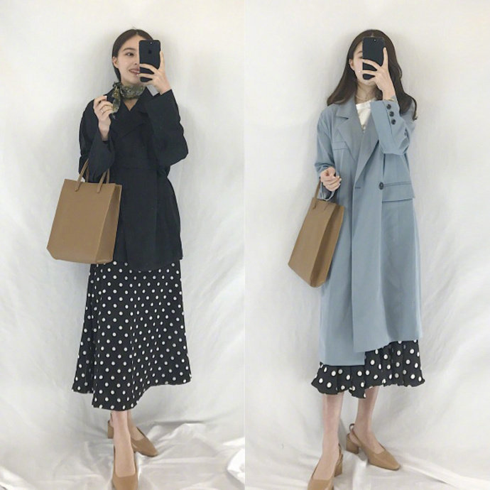 显瘦简约风单穿衬衫搭配牛仔裙,宽松衬衫配半身裙上演春的活力