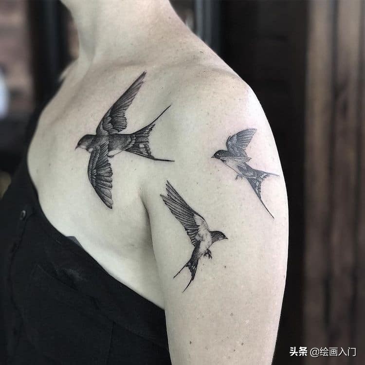 这些精美的黑白点绘插画，竟是纹身，如同复古的石版画一般美丽