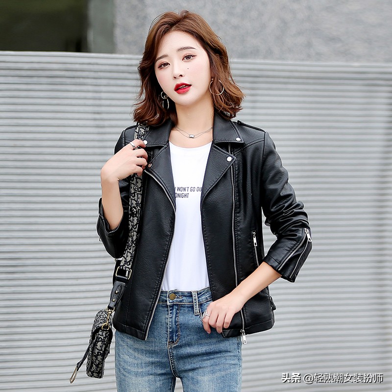 皮衣洋气外套搭配男生,时髦中长款皮衣外套怎么搭配好看