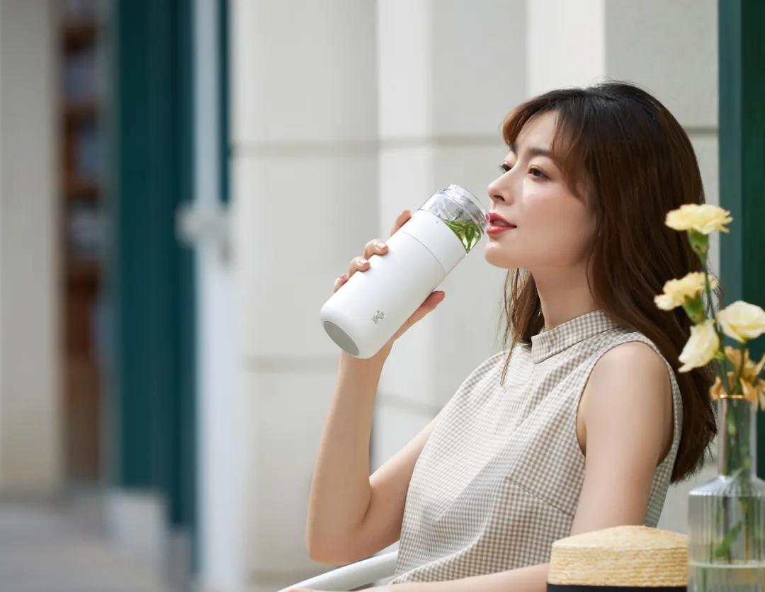 保温杯独立茶仓一键开盖,独立茶仓保温杯可爱