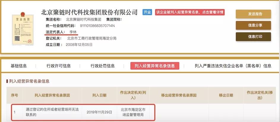 火币李林新三板公司被列经营异常，交易所数据卡顿遭限时暂停交易