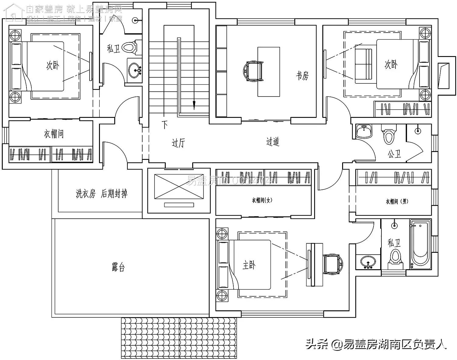 欧式挑高小别墅二层带车库,欧式风元素的二层平顶小别墅