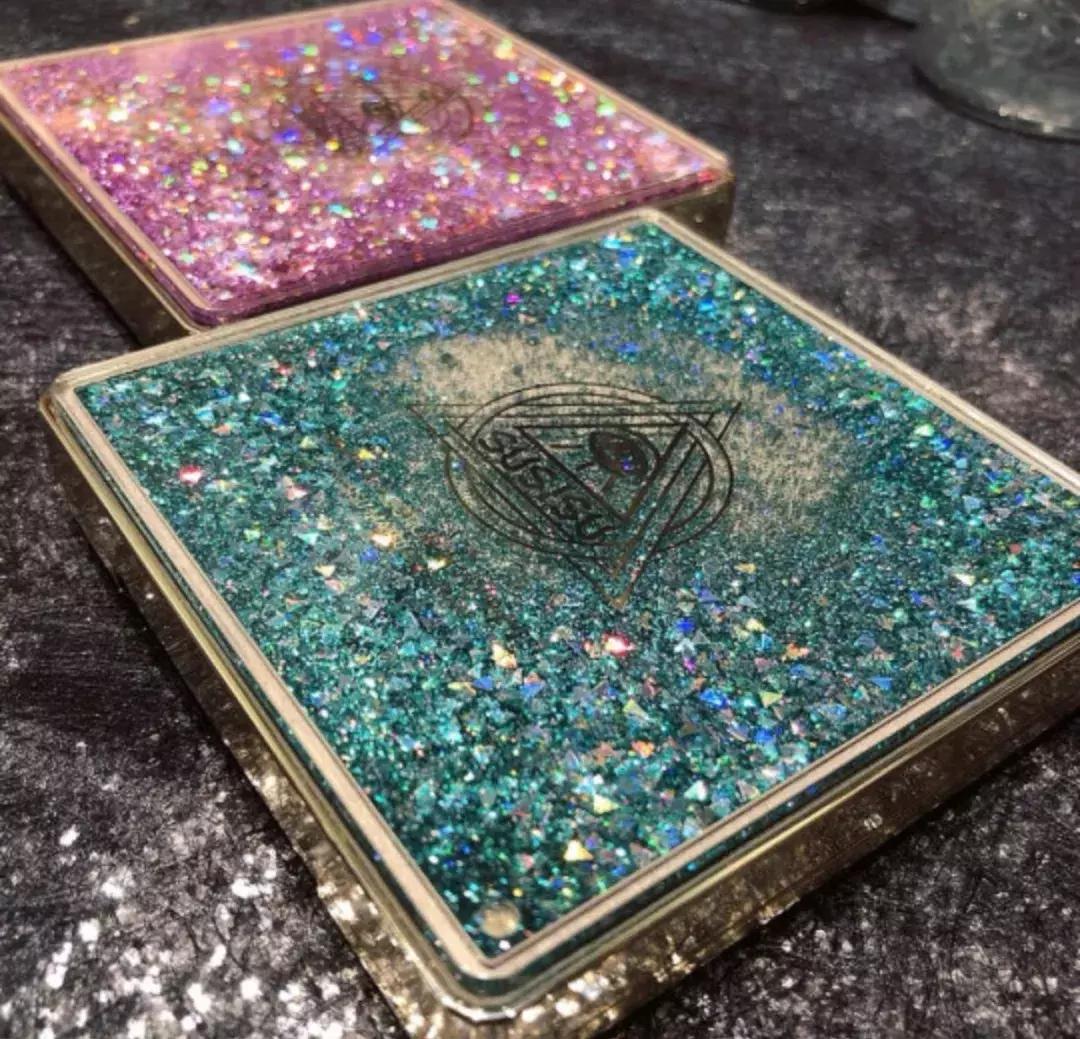 四色仙气紫色眼影盘,novo液体眼影试色好闪亮仙气十足