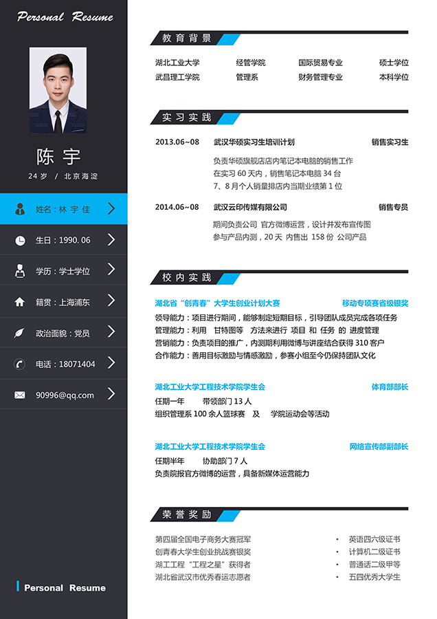 这是一份很牛的简历模板,最新的简历模版