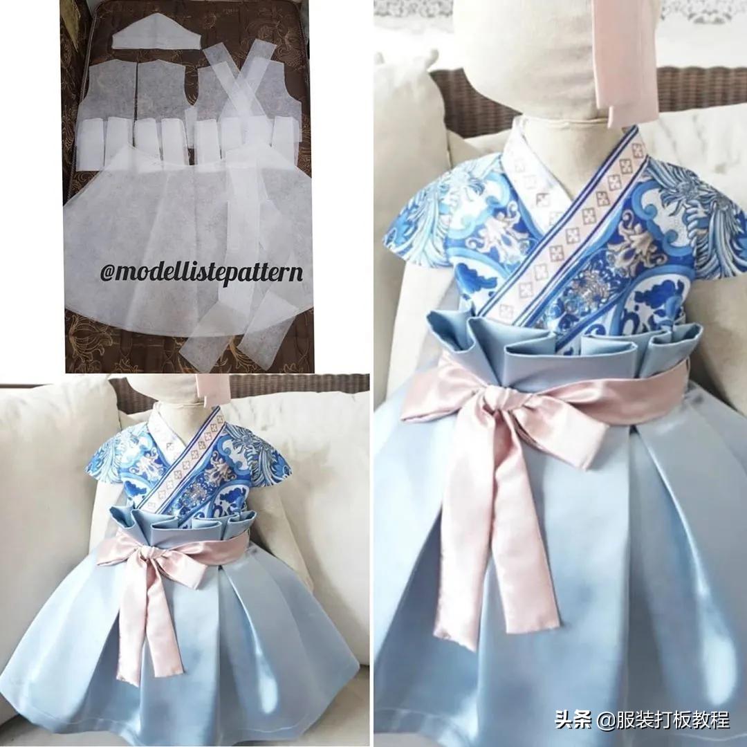 女童吊带连衣裙裁剪纸样,连衣裙裁剪纸样大全真丝