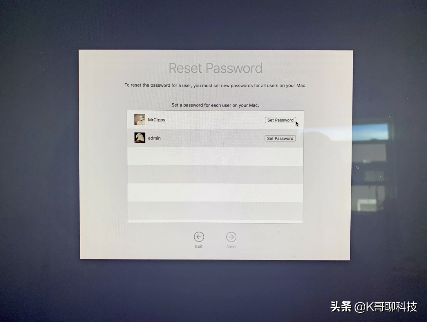 mac重置密码时需要恢复密钥,macminim1重置密码