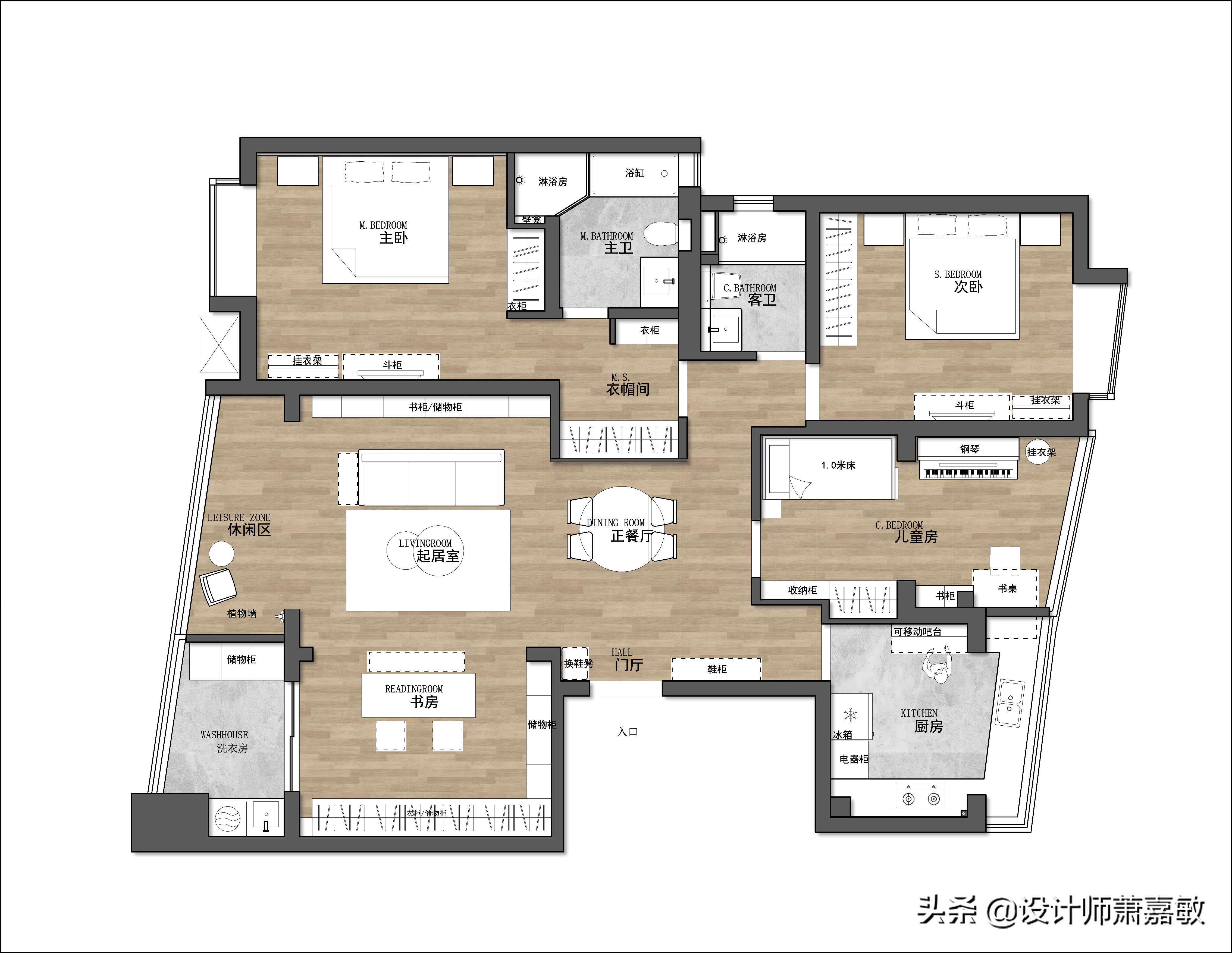四房改三房客厅效果,大三房改四房怎么设计