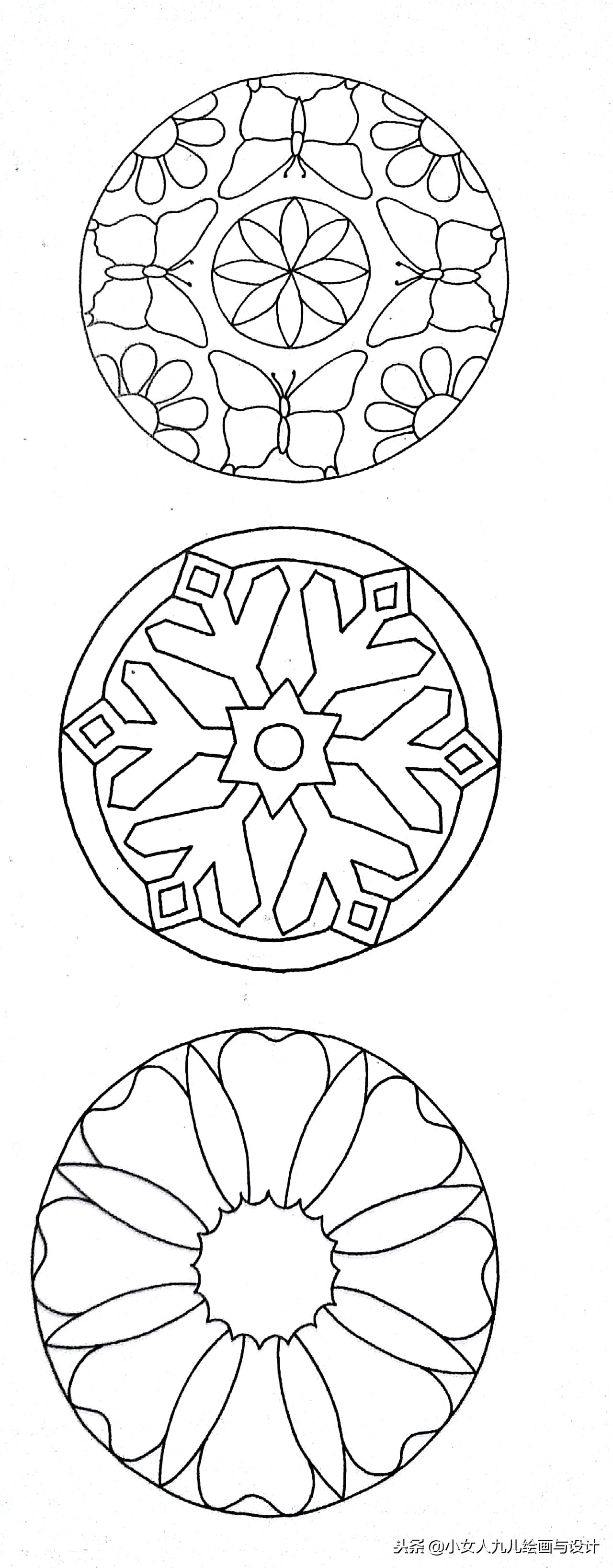 陀螺线描画,禅绕画图案大全简单易画