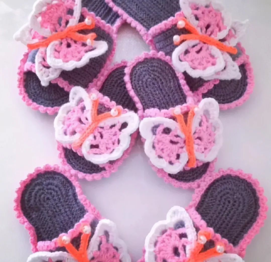 钩编拖鞋花式,教你钩织漂亮的大人拖鞋