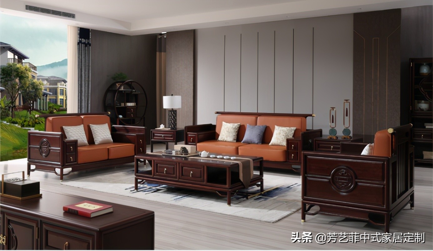 新中式沙发带贵妃榻合适吗,客厅沙发带贵妃位好看吗