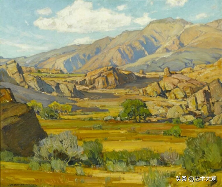 美国当代风景油画写生作品,美国大峡谷古典风景油画