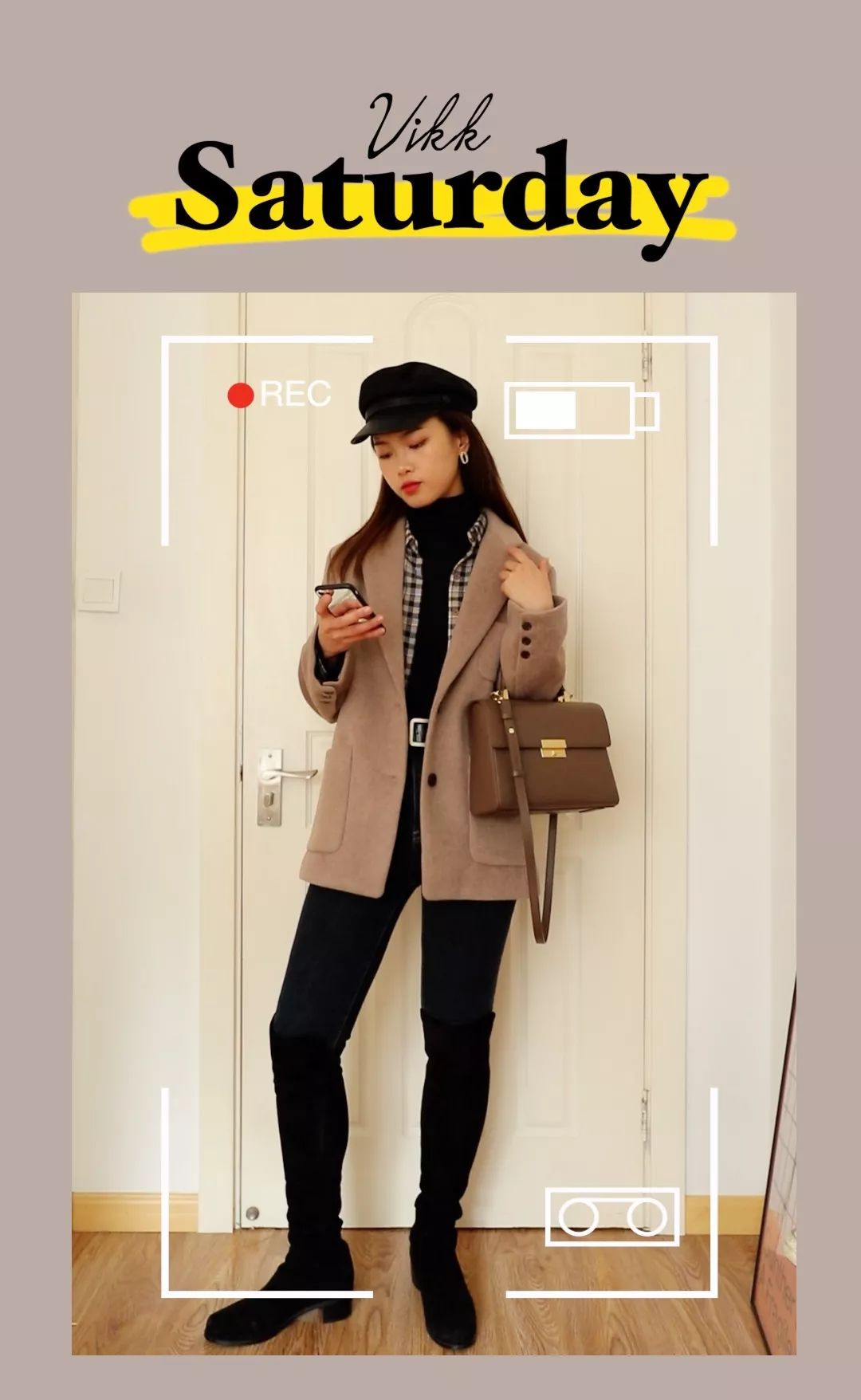 复古冬日穿搭中性,日杂风冬日穿搭