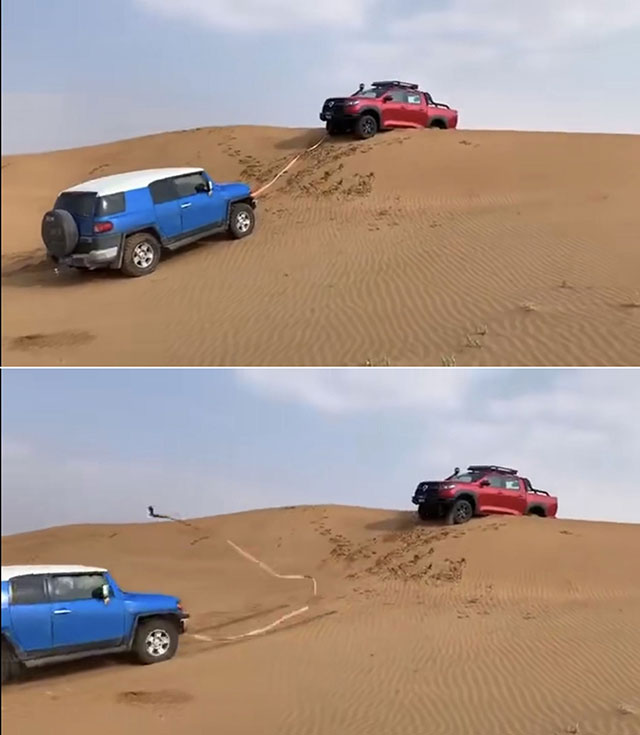 拖车钩飞弹,拖车钩断裂回弹