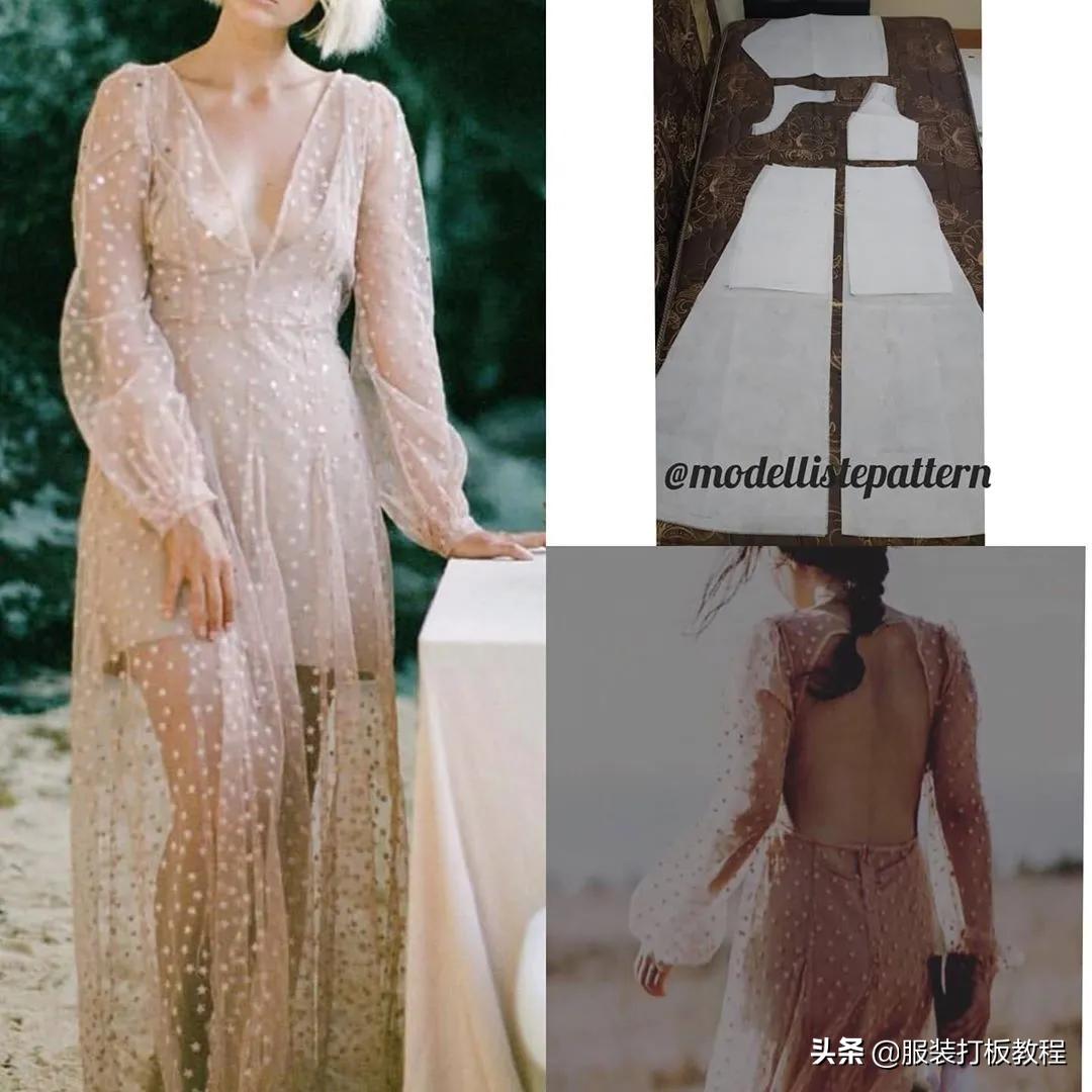 女童吊带连衣裙裁剪纸样,连衣裙裁剪纸样大全真丝