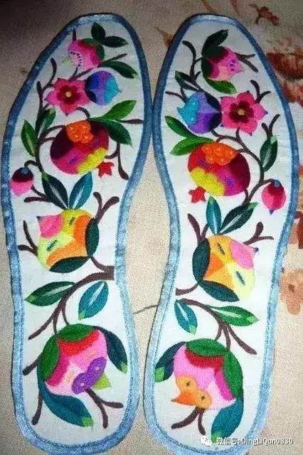鞋垫手工刺绣最好看复杂的图案,刺绣作品展示简单