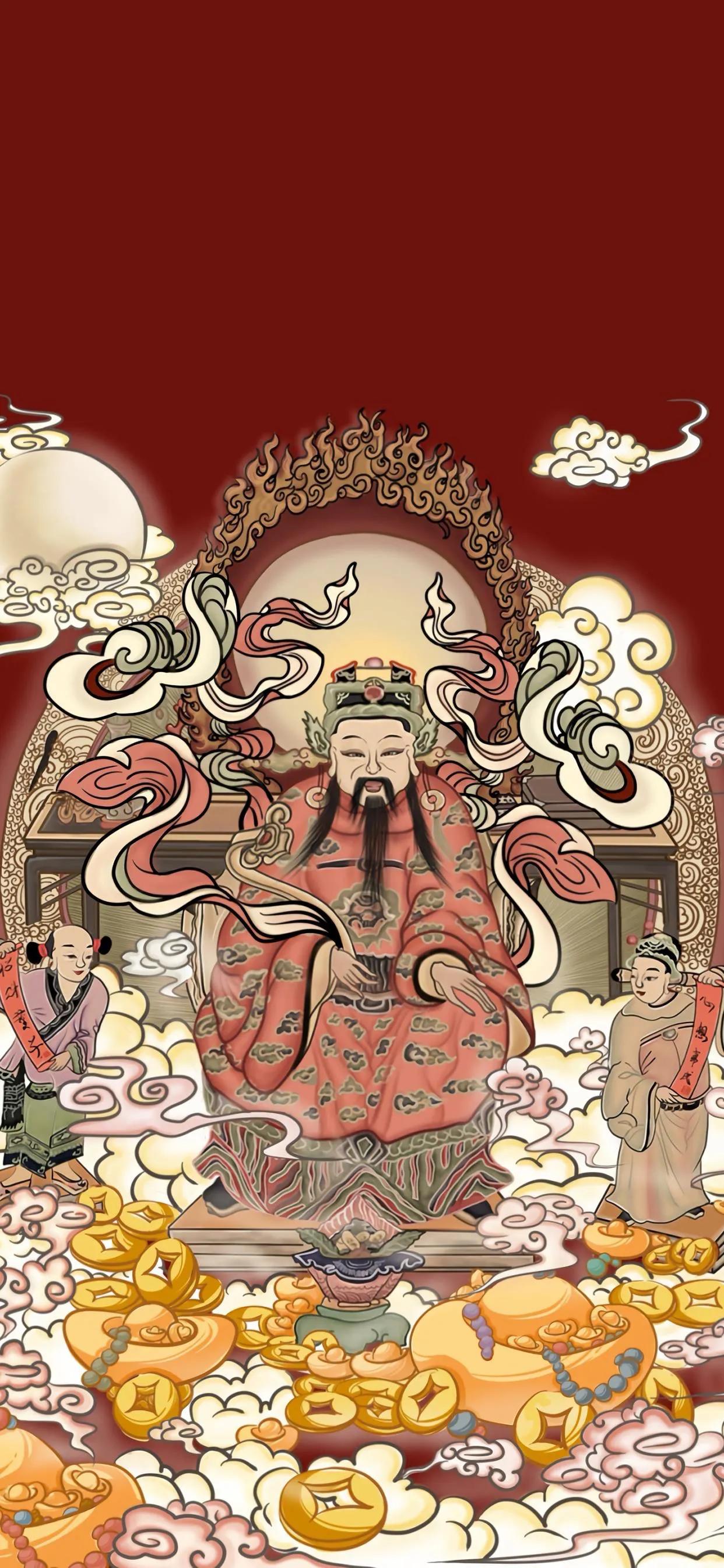 迎财神专属主题壁纸高清无水印,2022最旺好运大气壁纸财神