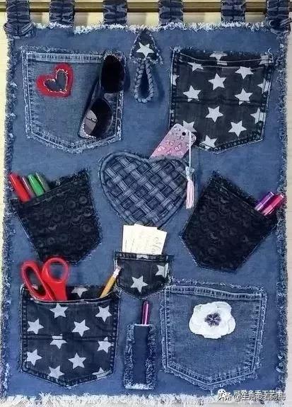 牛仔裤旧物改造手工制作小学生,废旧牛仔裤各种改造图解