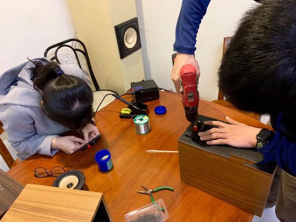 莞音4寸全频音箱,自制18寸全频号角音箱