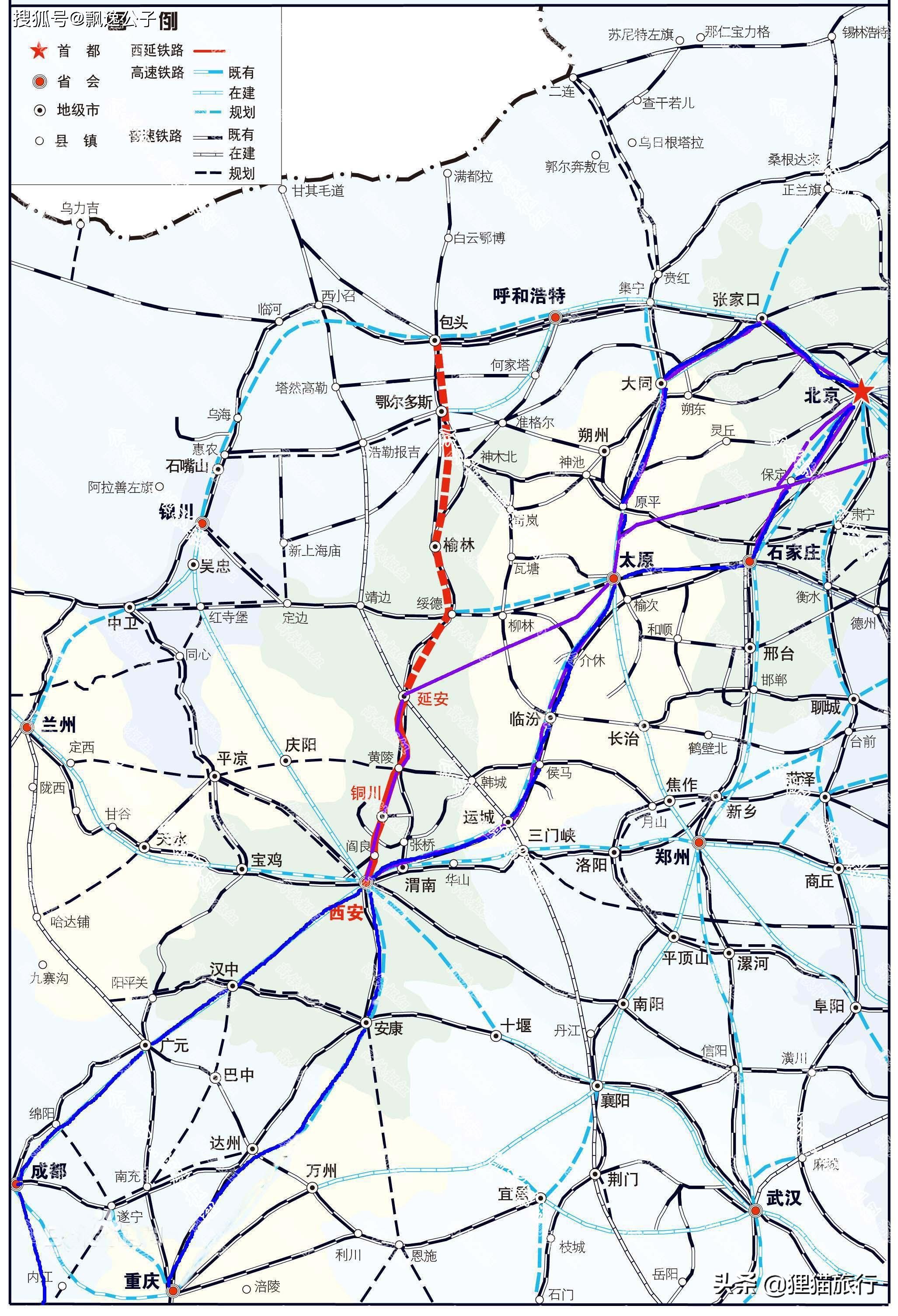 京昆高铁大通道走向图,京昆高铁北京到西安