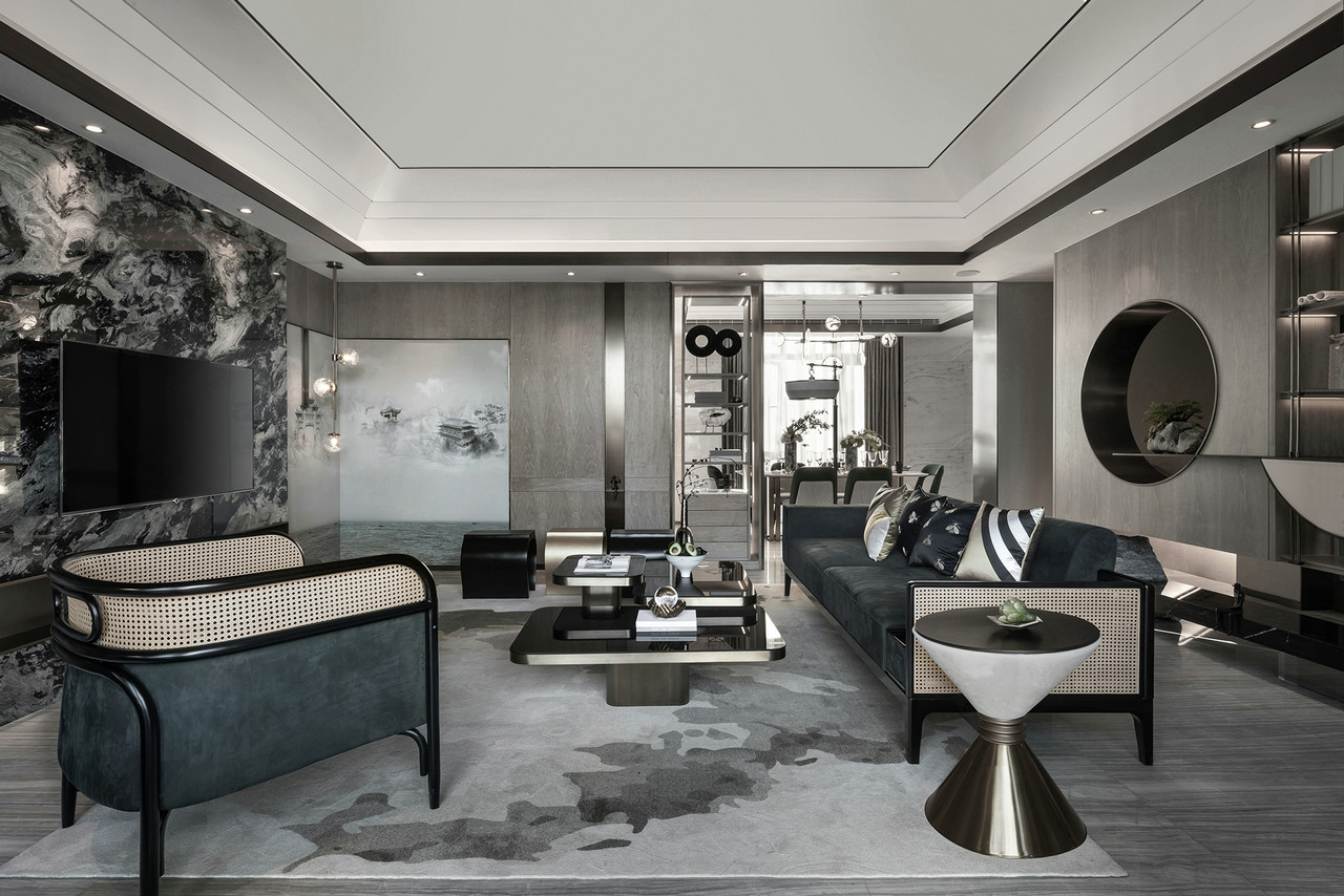 中式装修风格样板房图,桃花源120平中式风格样板房