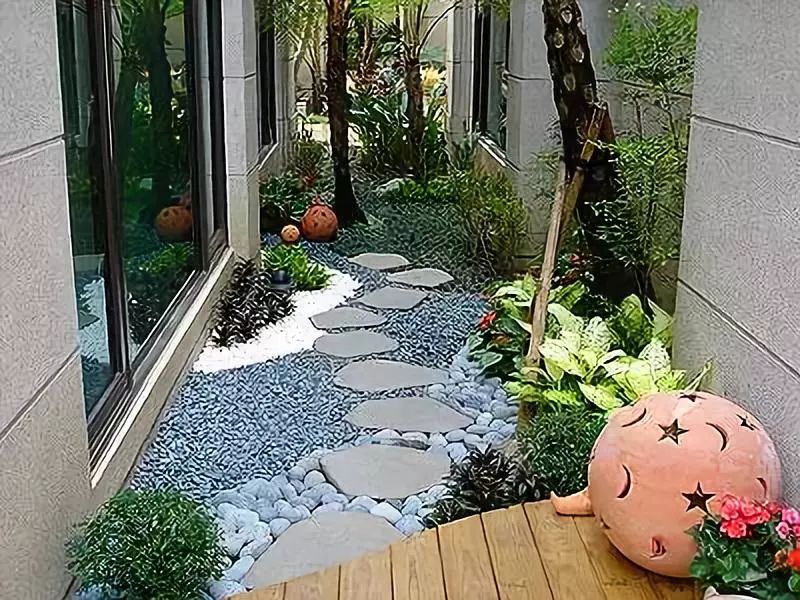 新中式庭院用什么石材铺地,庭院铺地红砂岩石材定制加工