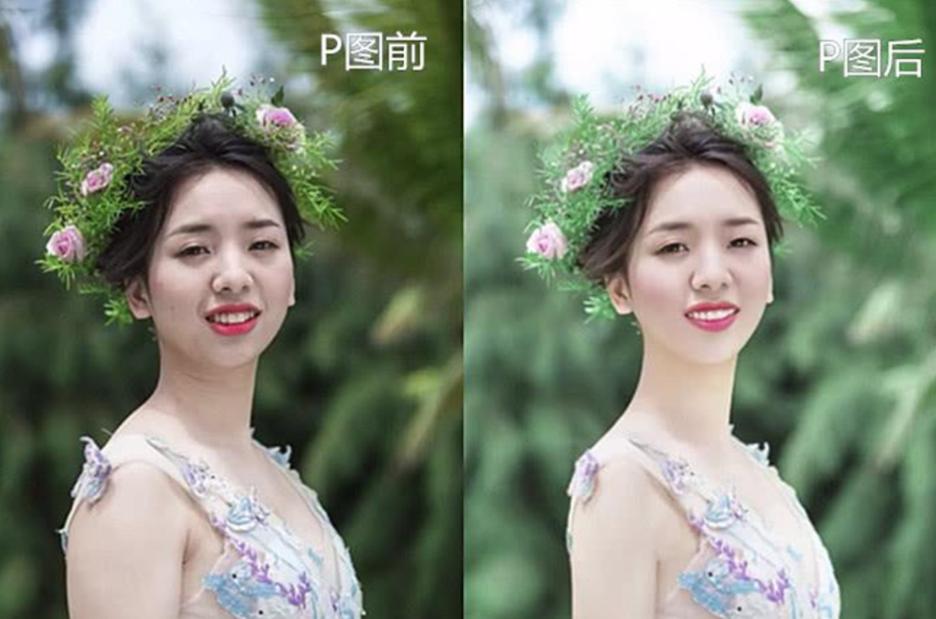 p图婚纱照p得不要太假,结婚照修图也太夸张了