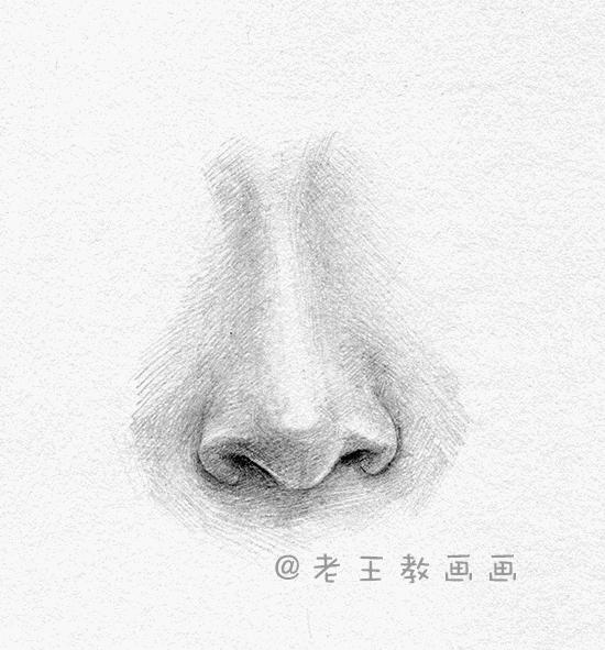 素描五官鼻子的绘画步骤,石膏素描五官鼻子