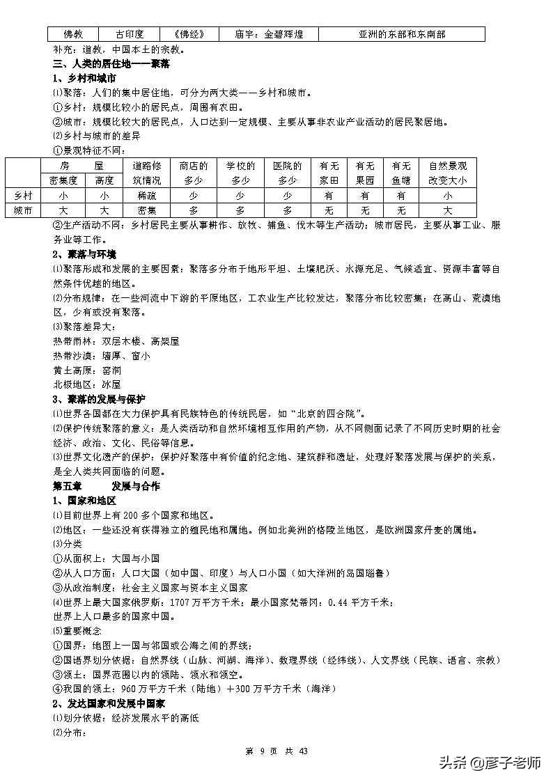 （超详超全）初中地理知识点归纳汇总，七八九年级同学通用