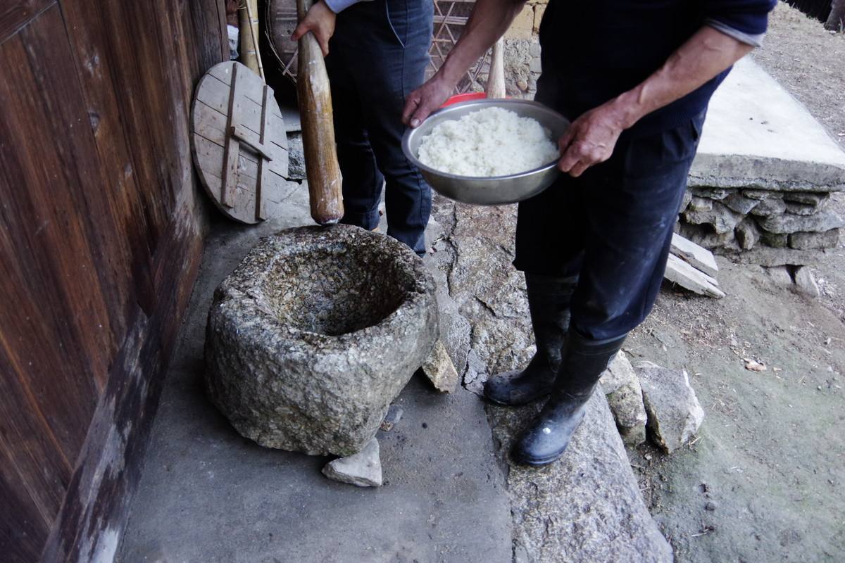 传统打糍粑,传统的打糍粑