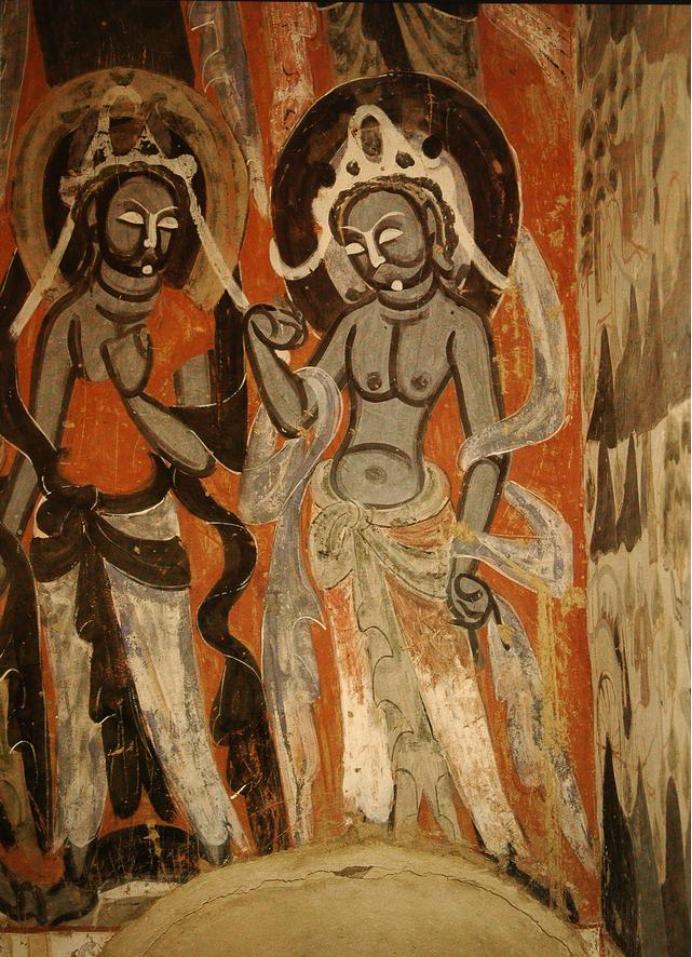 敦煌428窟介绍,敦煌329窟壁画飞天图