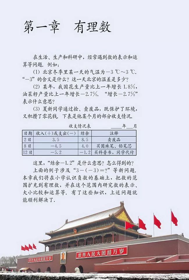 人教版数学七年级上册电子课本（高清可*载下**），暑假预习用
