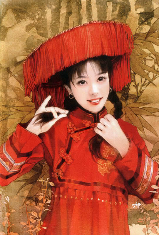 56个民族人物画,56个民族各具风韵白描人物画