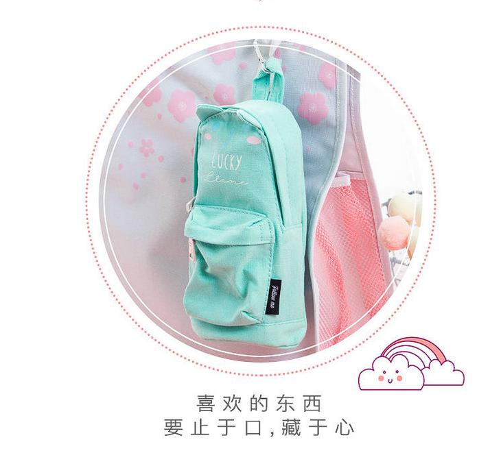 日系简约少女大容量笔袋,日系简约学生文具笔袋