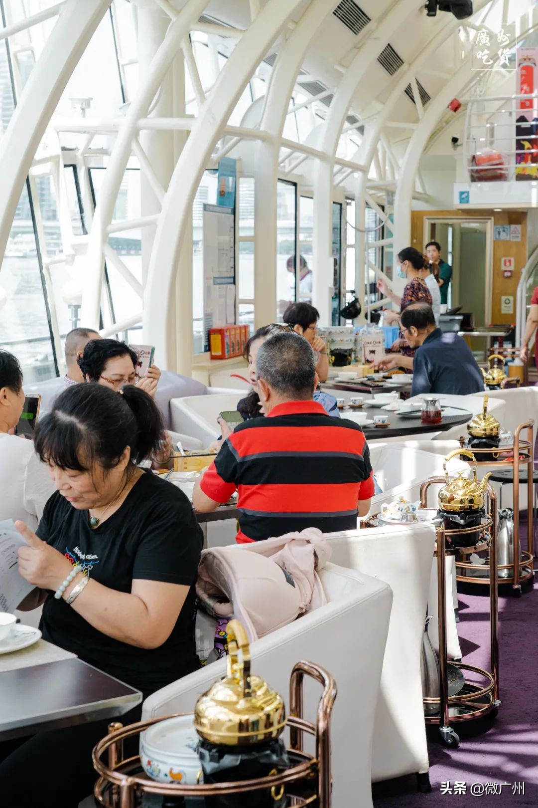广州游船上吃早茶,广州船游珠江早茶