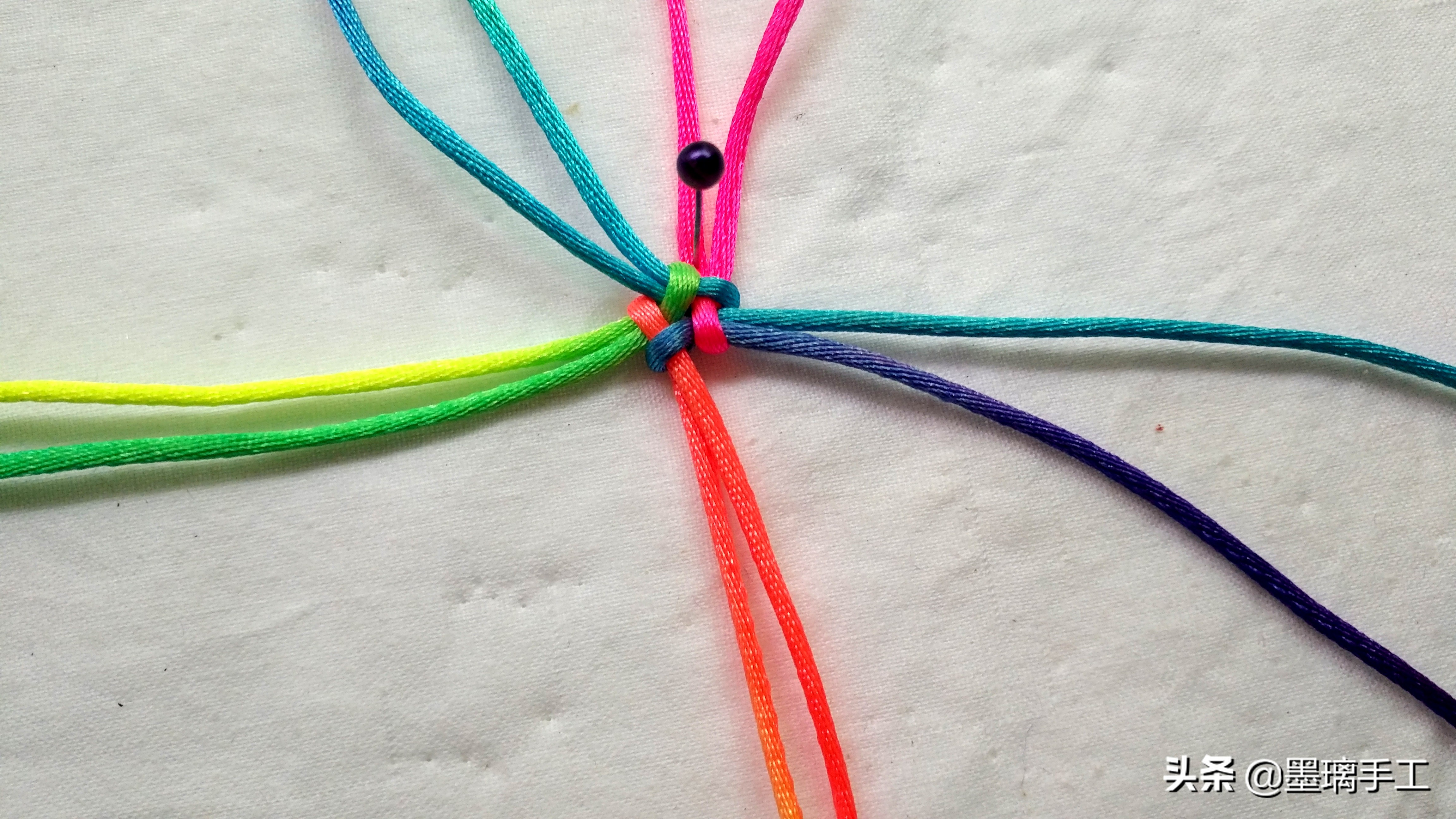 手工编绳大挂饰教程,手工编绳立体花朵挂毯视频教程