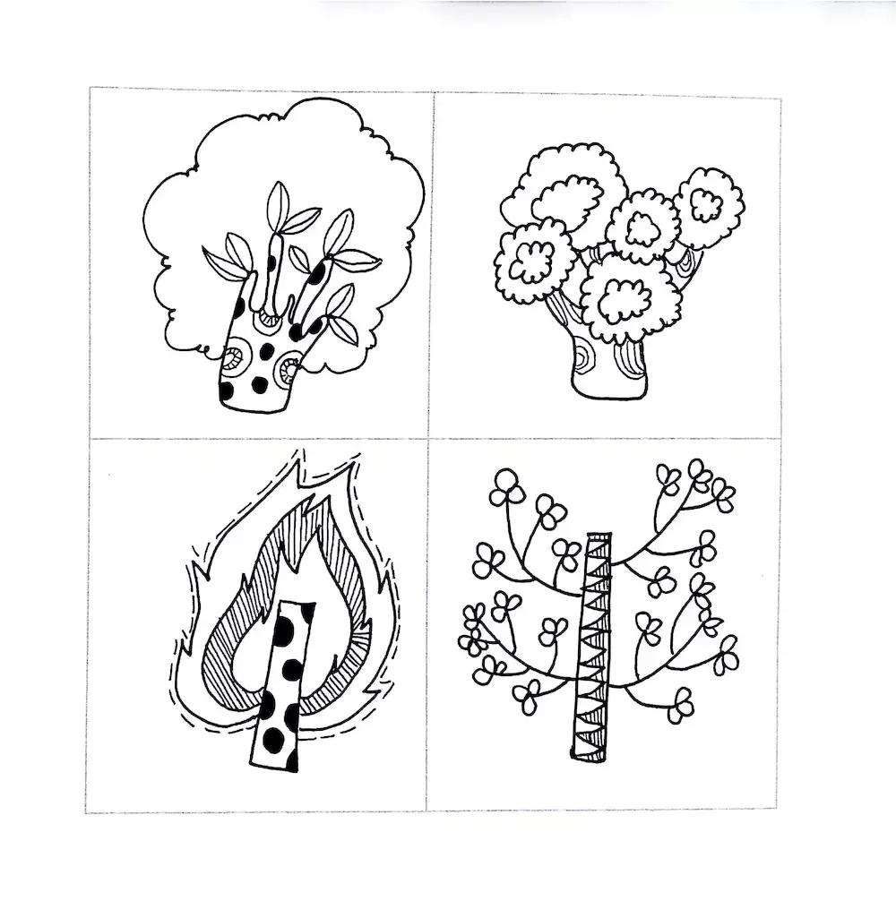 简笔画植物手抄报,手抄报植物简笔画