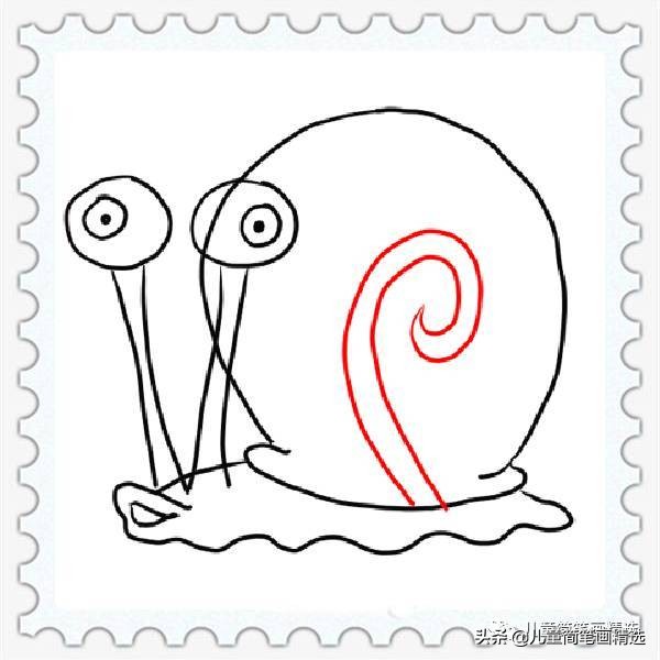 蜗牛的画法简笔画图片大全,蜗牛的画法儿童简笔画图文