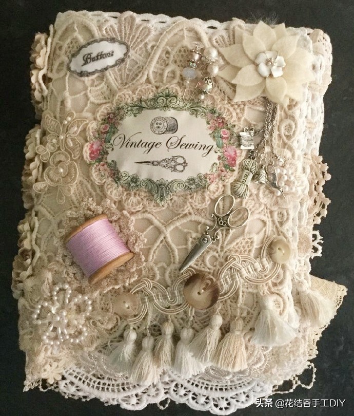 自制手帐本蕾丝花边,自制复古手帐蕾丝花边教程