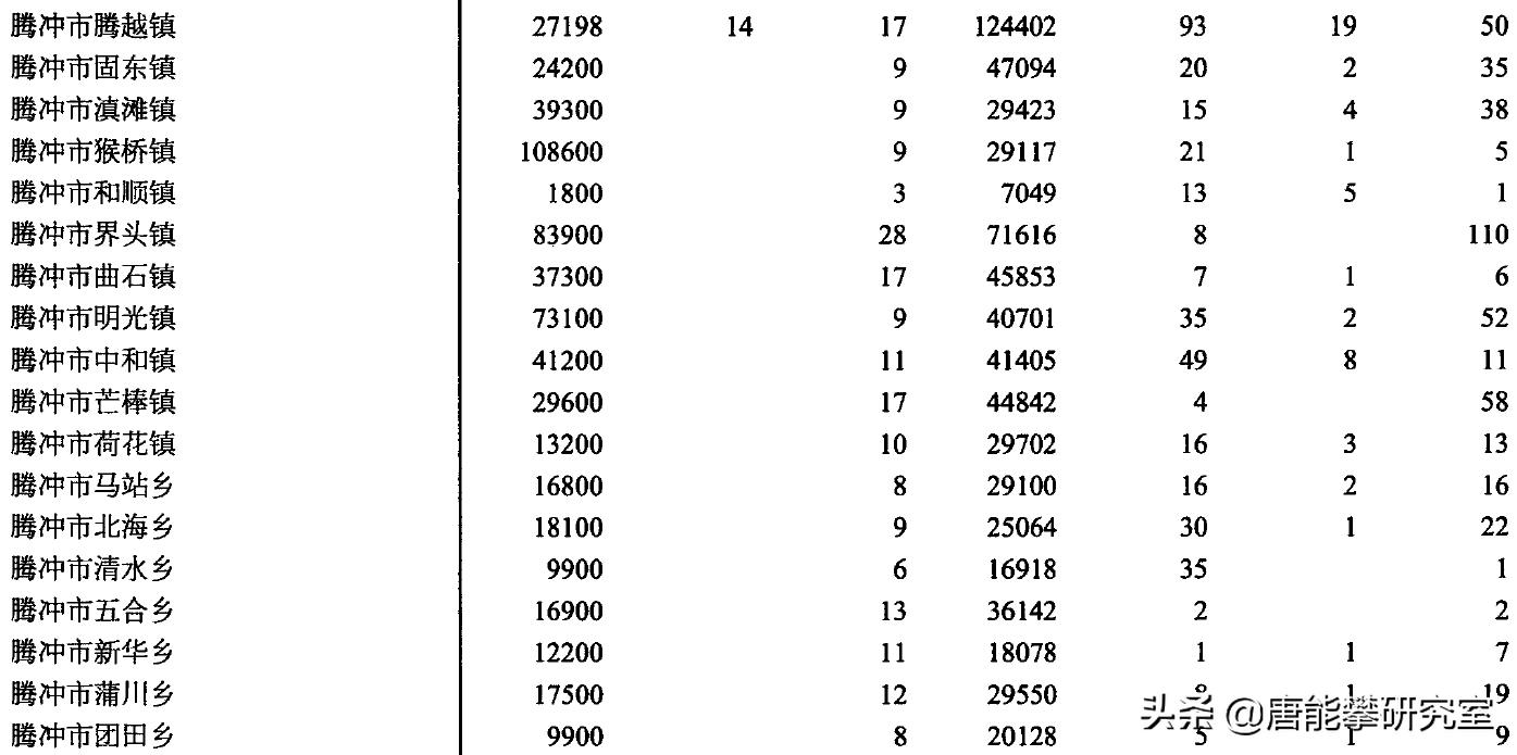 保山市隆阳区乡镇人口排名,腾冲十年变化图片