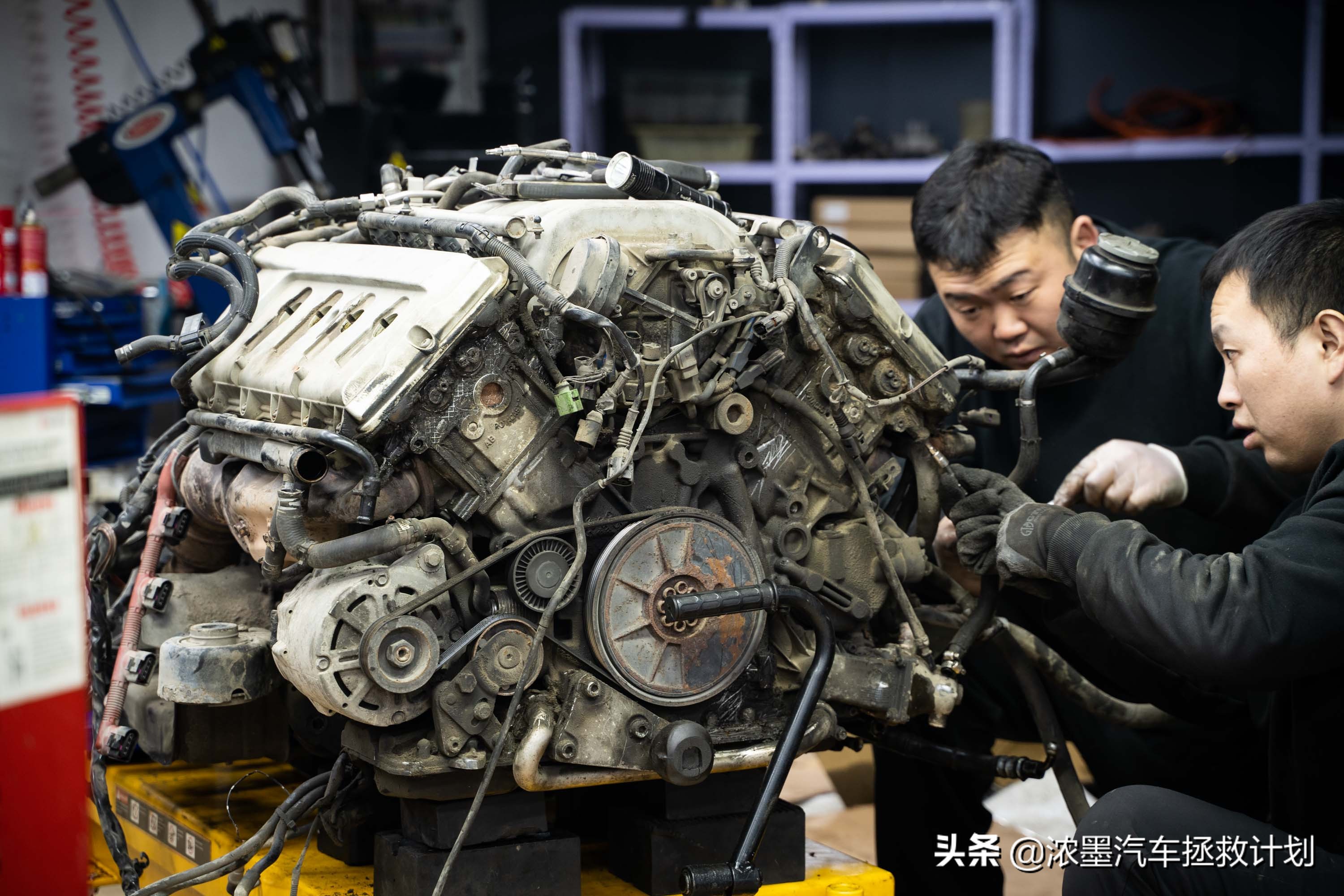 奥迪a6发动机大修全过程,翻新奥迪a6大修发动机