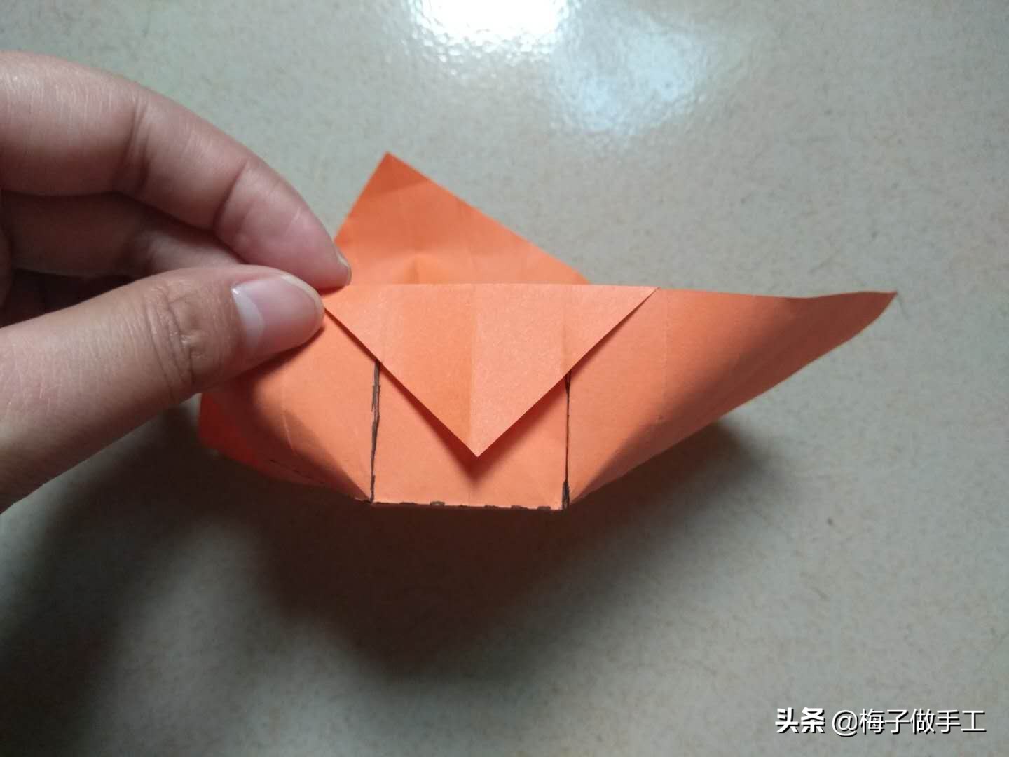 手工折纸饭碗怎么折,折纸手工儿童简单碗