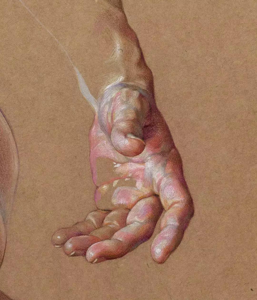 人体彩铅,人体五官彩铅