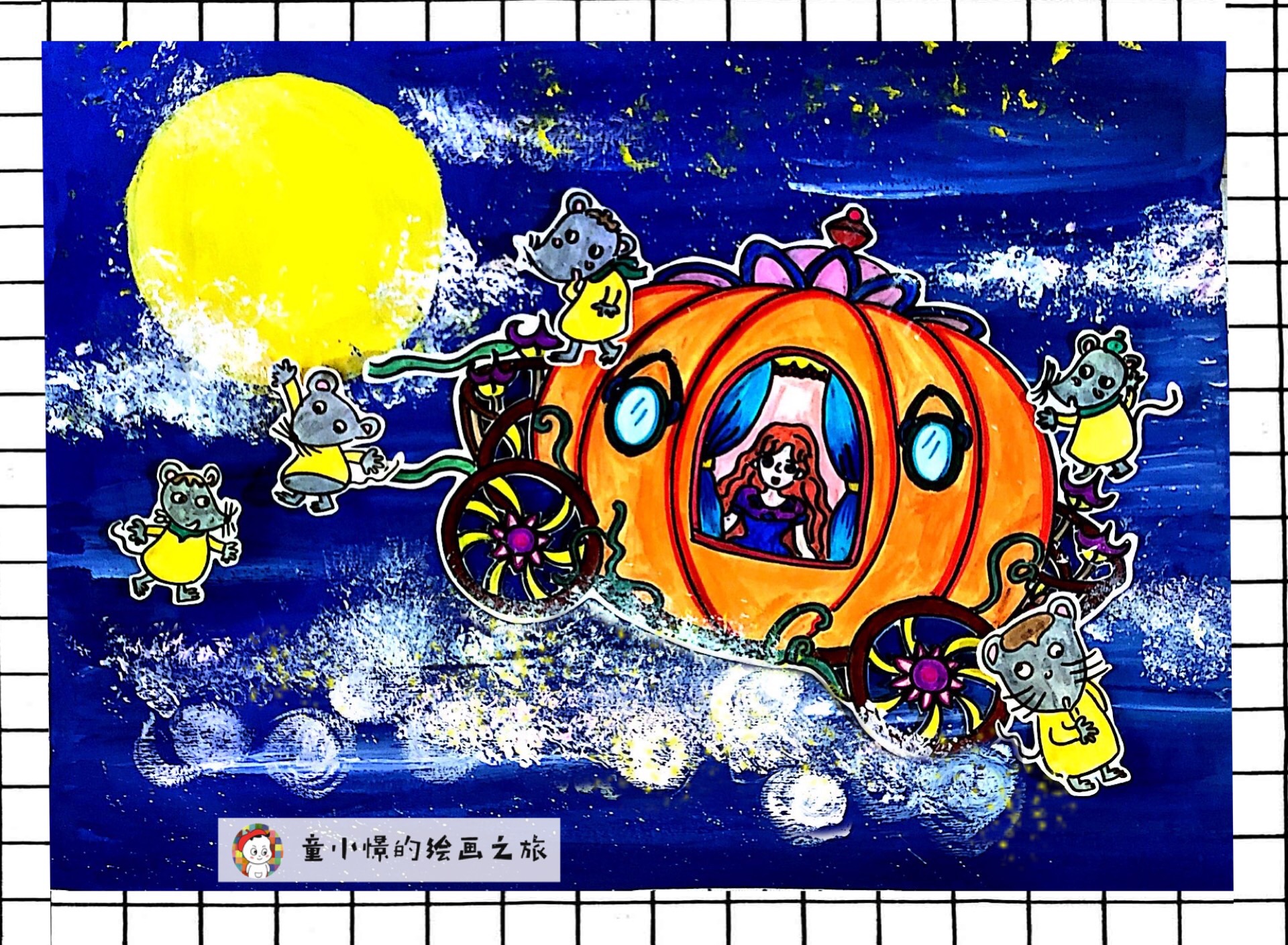 画南瓜马车简笔画,南瓜马车绘画