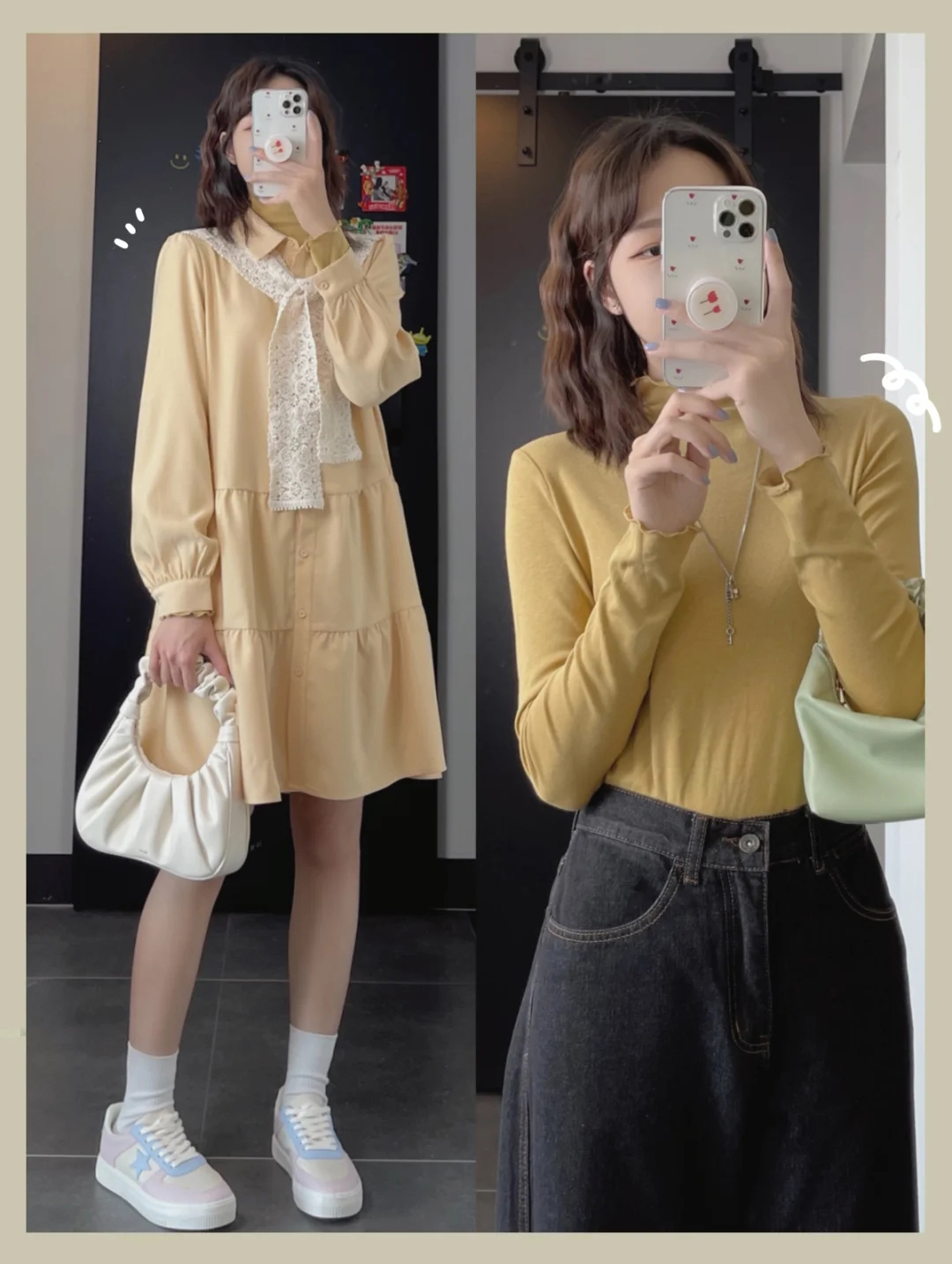 春日甜系穿搭,春日甜美通勤穿搭