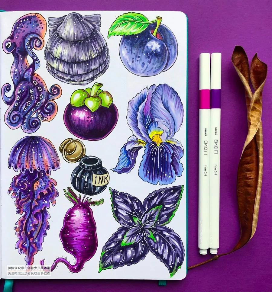 马克笔绘画背景简单,马克笔绘画简单素材