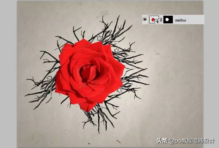 ps怎么把玫瑰变成金黄色,ps蝴蝶和鲜花合成