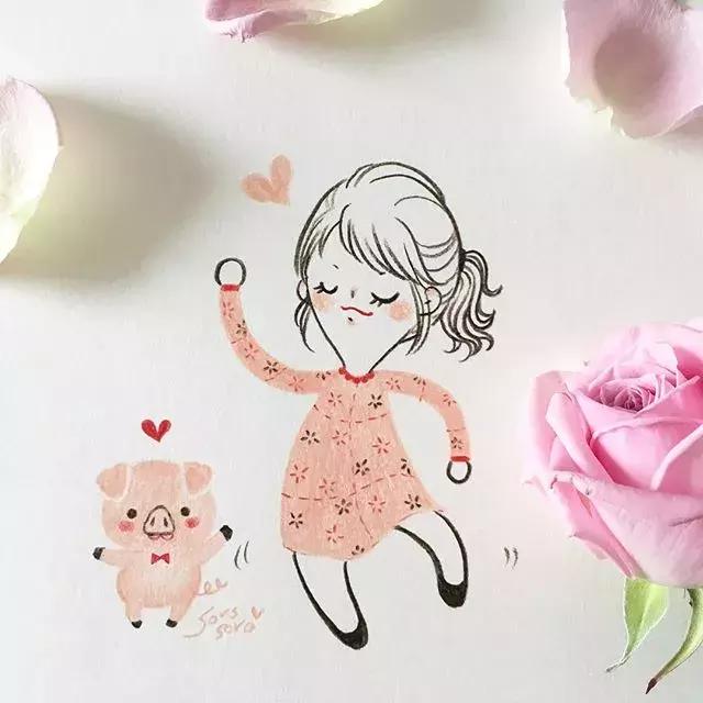 哈士奇的简笔画图片用彩铅画的,儿童彩铅简笔画6-12岁美观小人