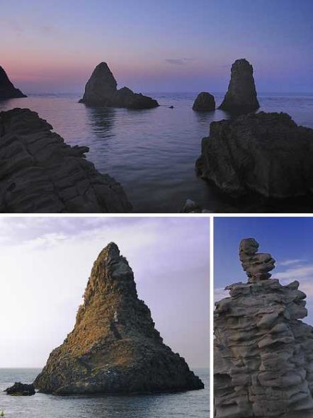 七星岩自然奇观图片,玄武岩奇景