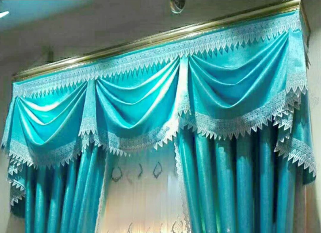 窗帘连体水波帘头制作视频,欧式风格窗帘平板水波帘头
