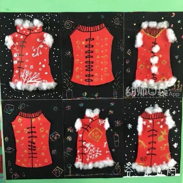 新年创意美术作品春节快乐,创意美术4-6岁新年鞭炮